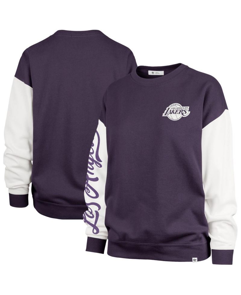 Women's Purple Los Angeles Lakers Plus Size Oversized Rise Andie Pullover Sweatshirt