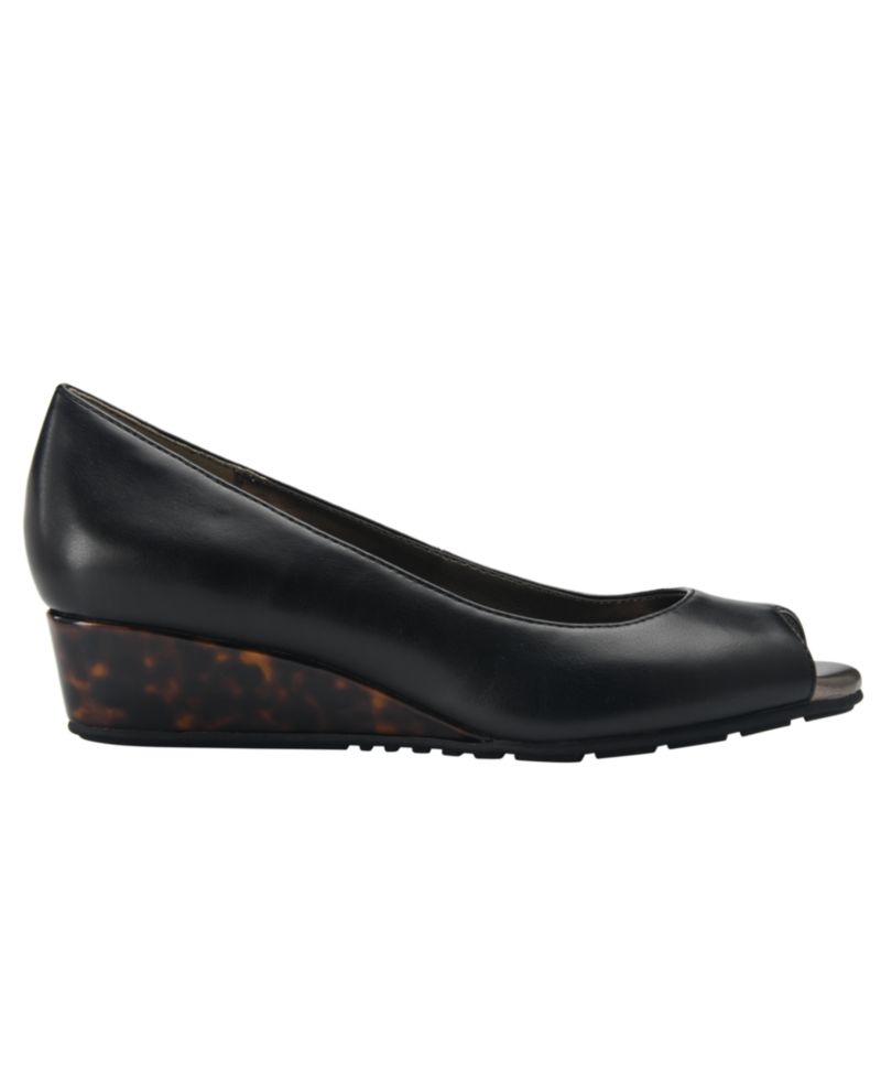 Women's Candra Low Wedge Peep Toe Dress Pumps