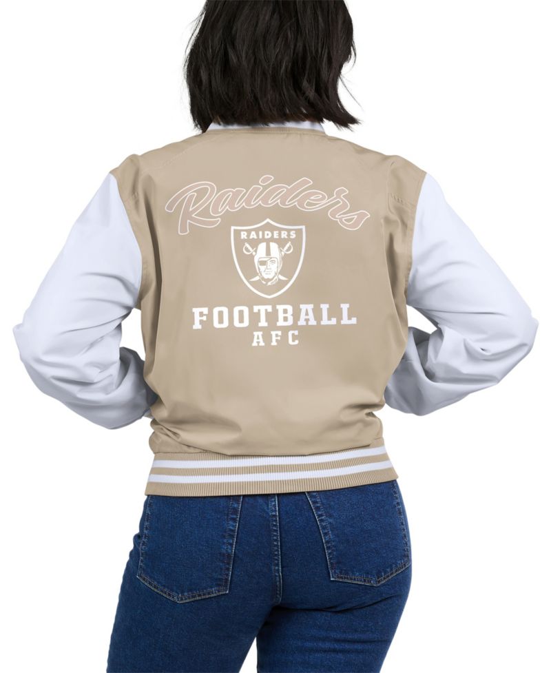Women's Tan Las Vegas Raiders Tonal Full-Zip Bomber Jacket