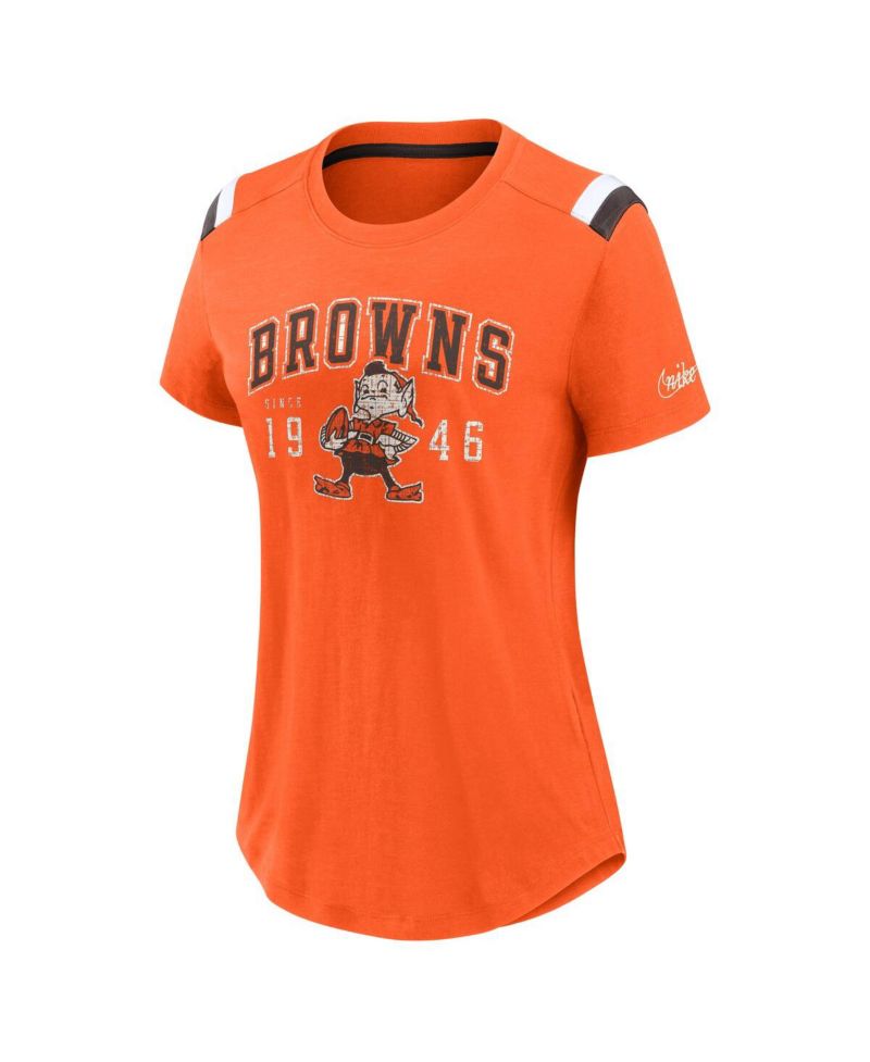 Women's Orange Cleveland Browns Historic Slub Fashion T-Shirt