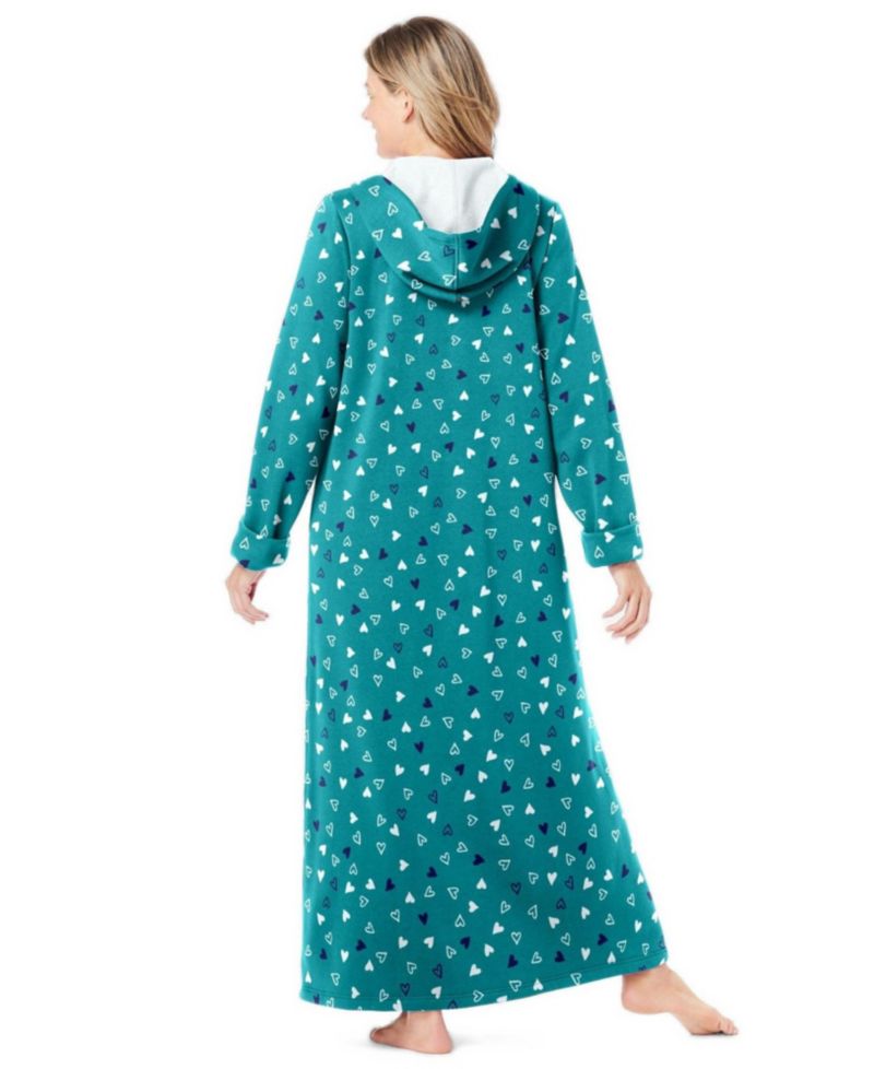 Women's Long Hooded Fleece Sweatshirt Robe