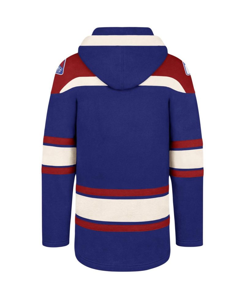 Men's Blue New York Rangers Superior Lacer Pullover Hoodie