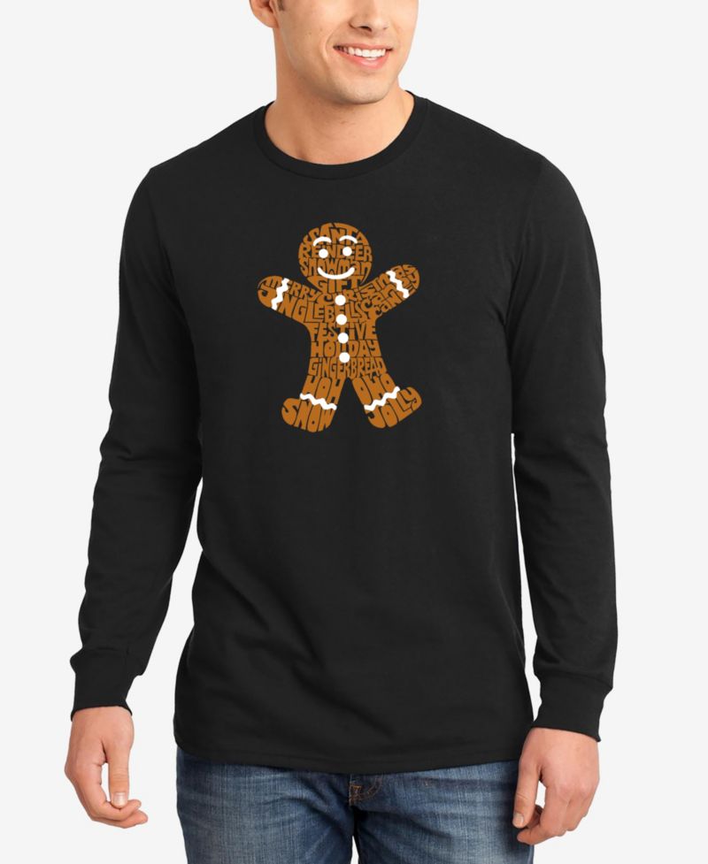 Men's Gingerbread Word Art Long Sleeve T-Shirt