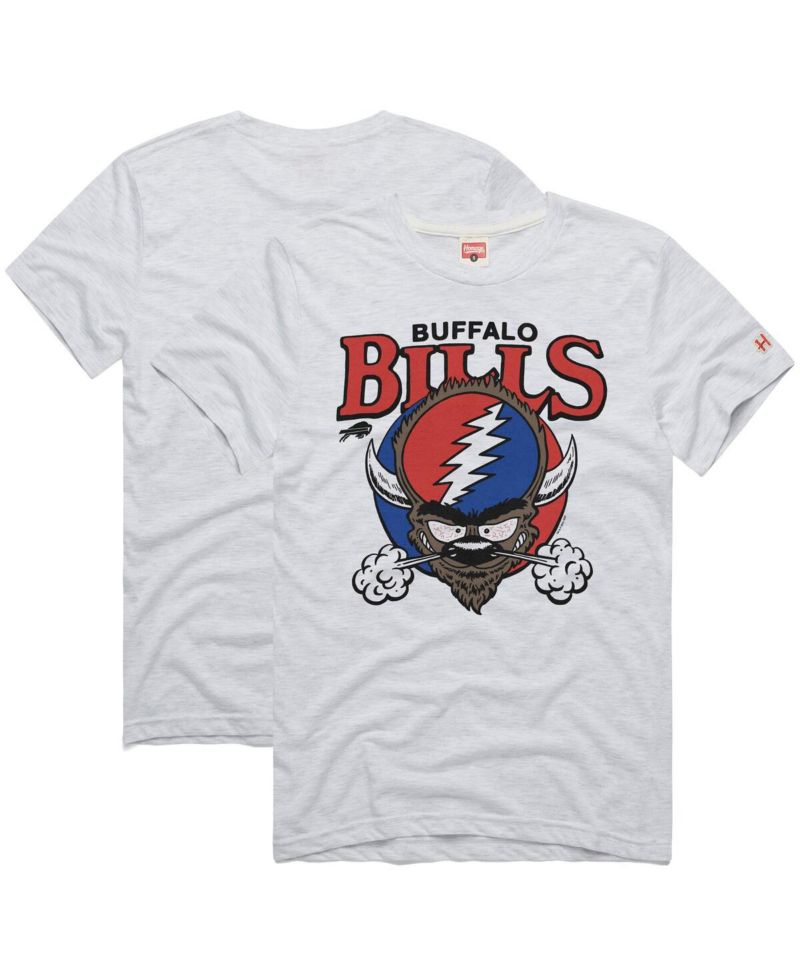 Men's Ash Buffalo Bills NFL x Grateful Dead Tri-Blend T-Shirt