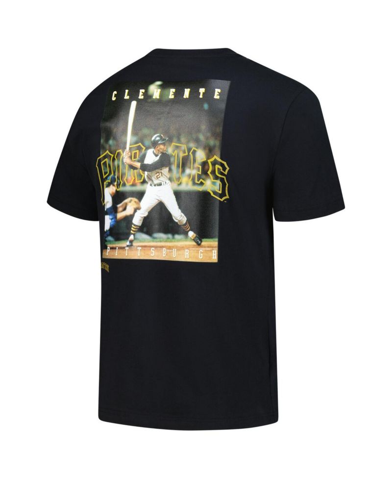 Men's Roberto Clemente Black Pittsburgh Pirates Legends Collection Vintage Logo T-Shirt