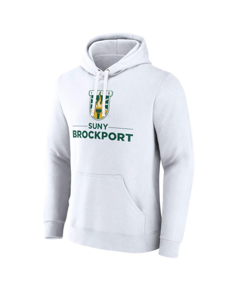 Men's White SUNY Brockport Golden Eagles Primary Logo Pullover Hoodie