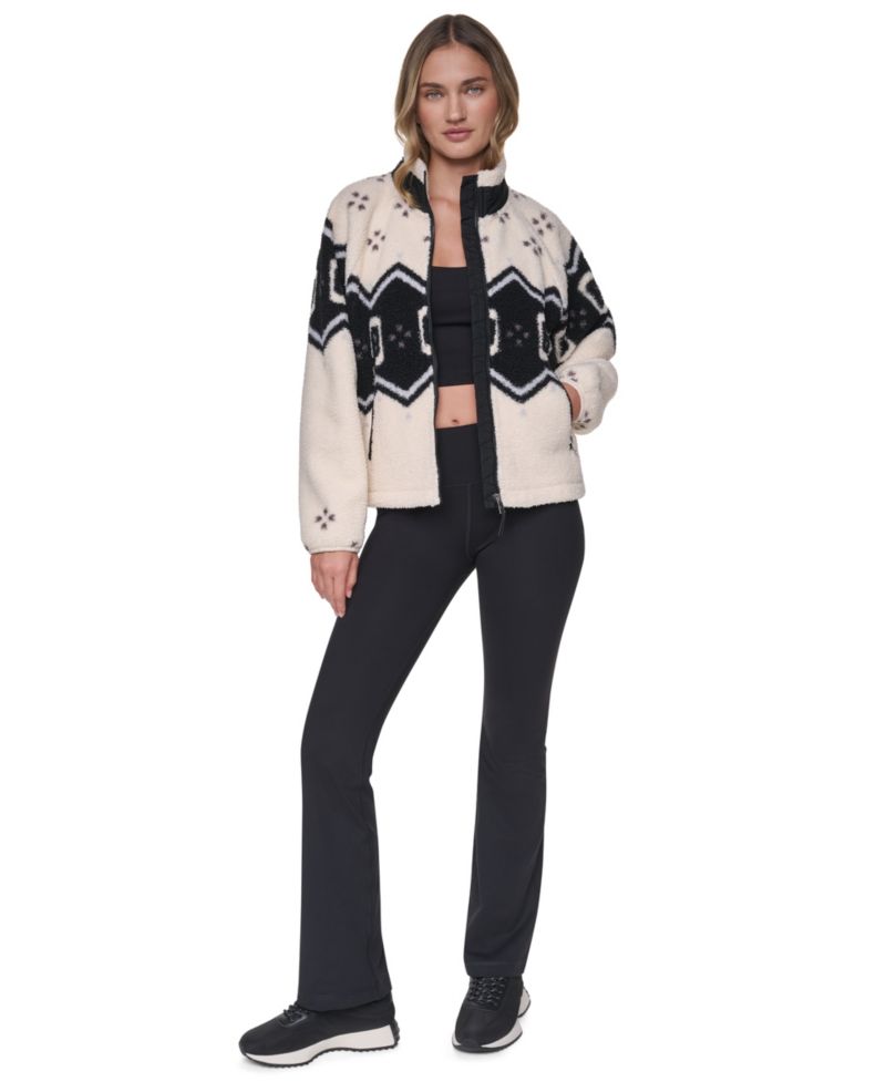 Women's Beacon Sherpa Placement-Print Mock Neck Jacket