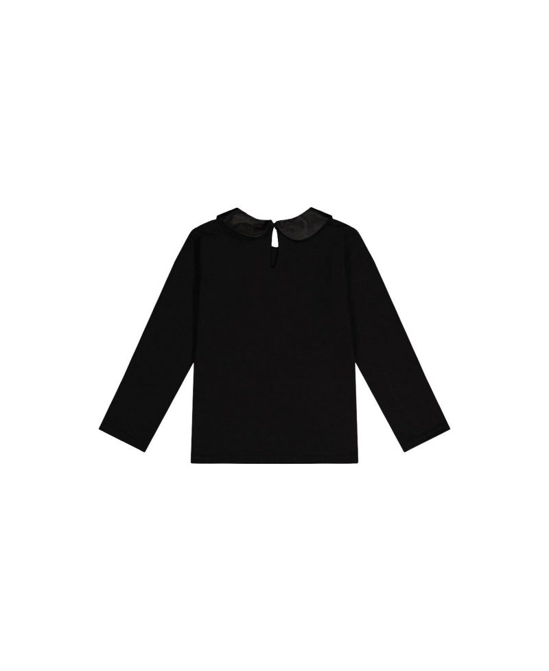 Little and Big Girl 6 -14 Organic Cotton T-Shirt with Peter Pan Collar