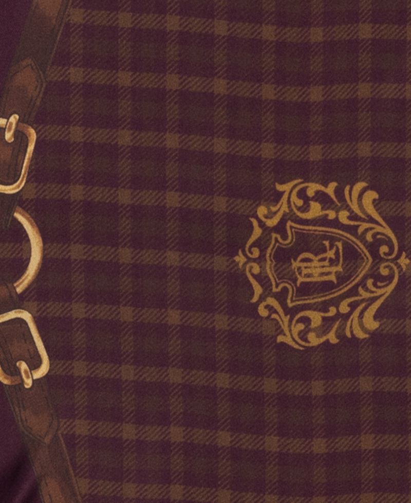 Plaid with Belting Border Small Diamond Scarf
