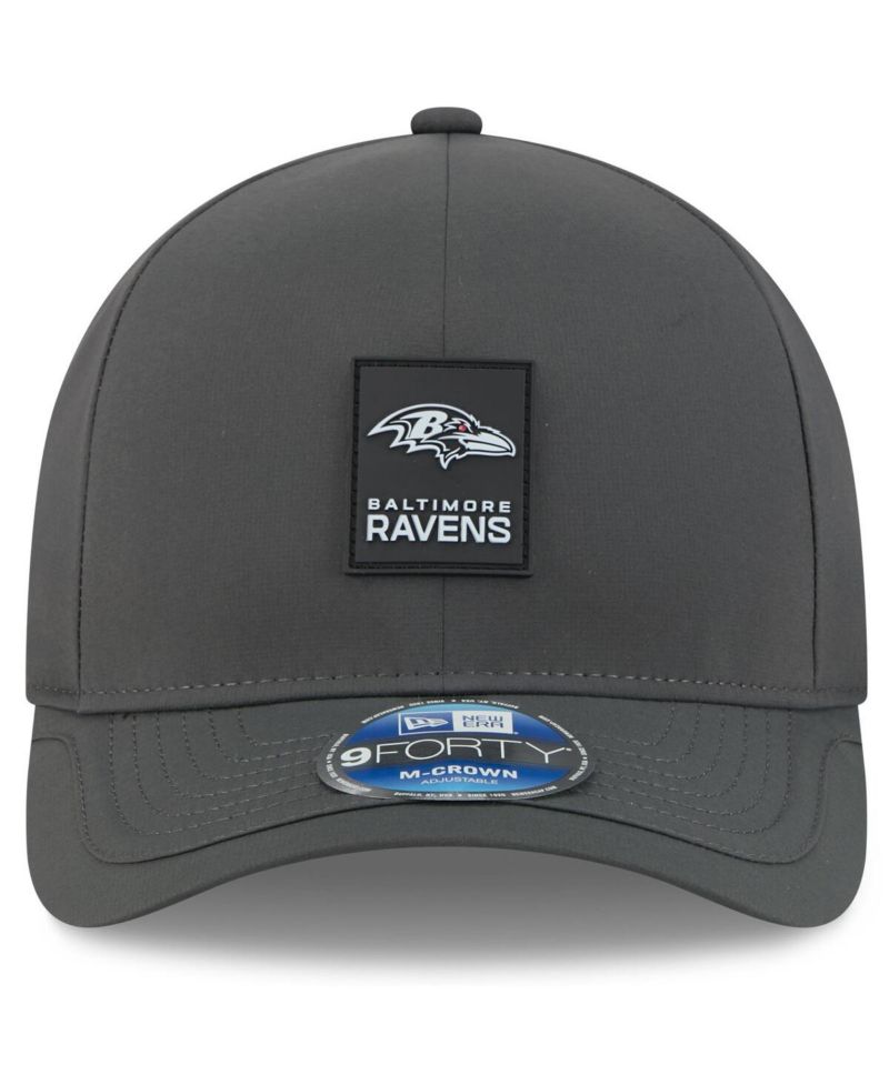 Men's Charcoal Baltimore Ravens 2025 Sideline Cold Weather 9FORTY M-Crown Adjustable Hat