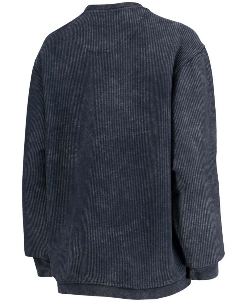 Women's Navy Cal Bears Comfy Cord Vintage-Like Wash Basic Arch Pullover Sweatshirt