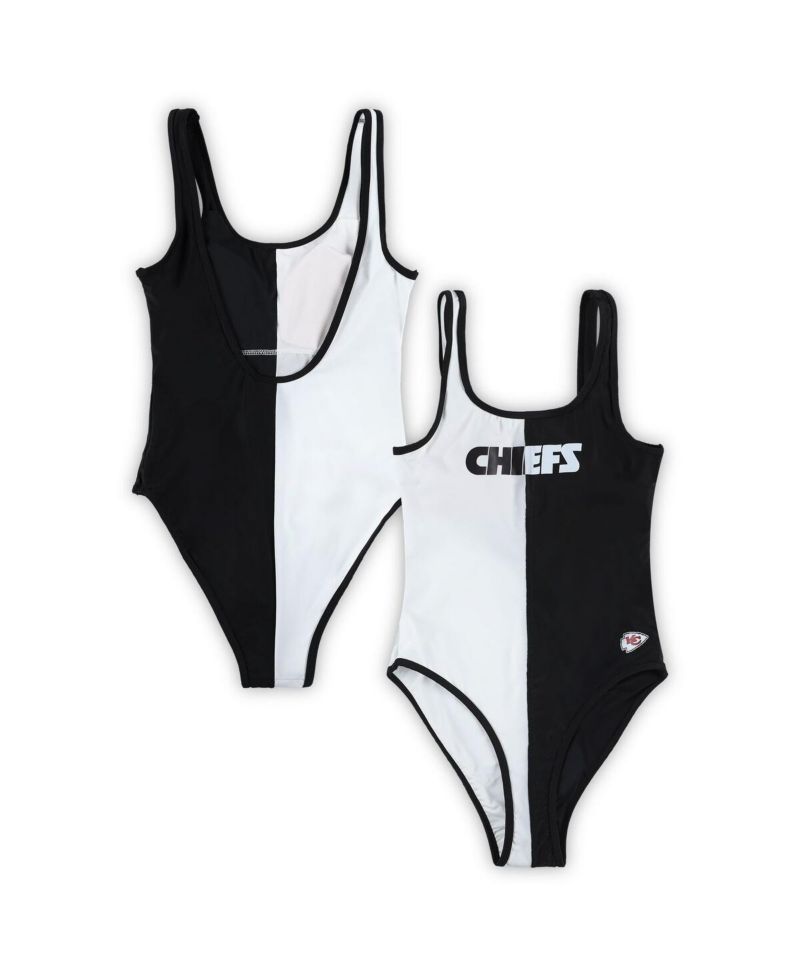 Women's Black Kansas City Chiefs Last Stand One-Piece Swimsuit