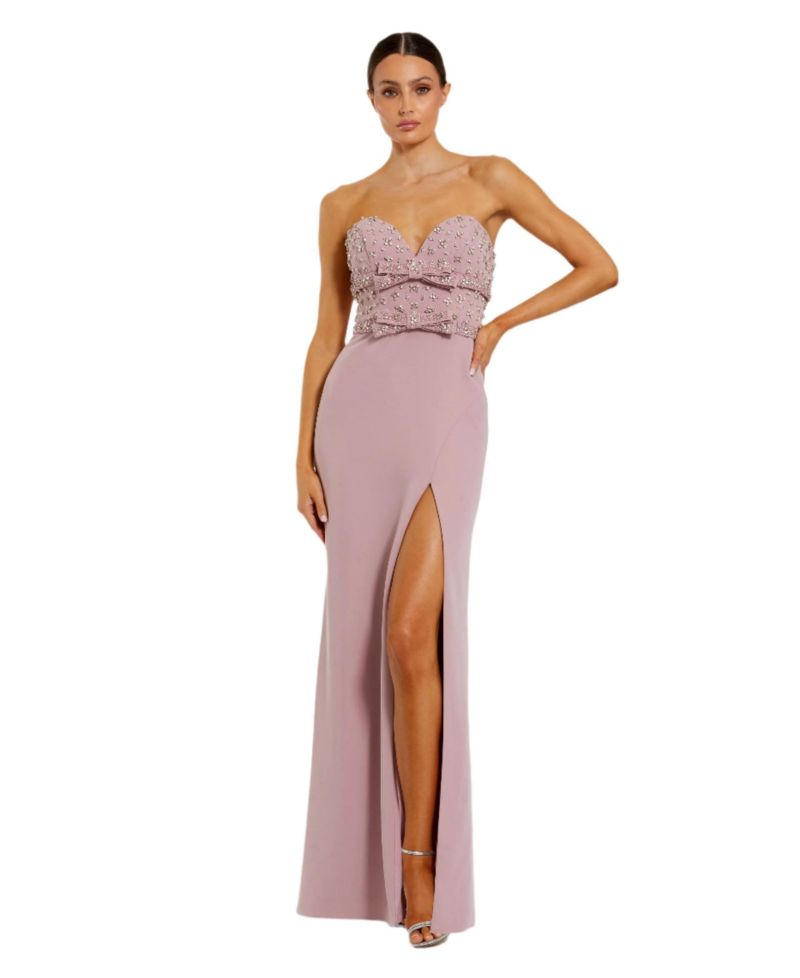 Women's Strapless Sweetheart Crepe Gown
