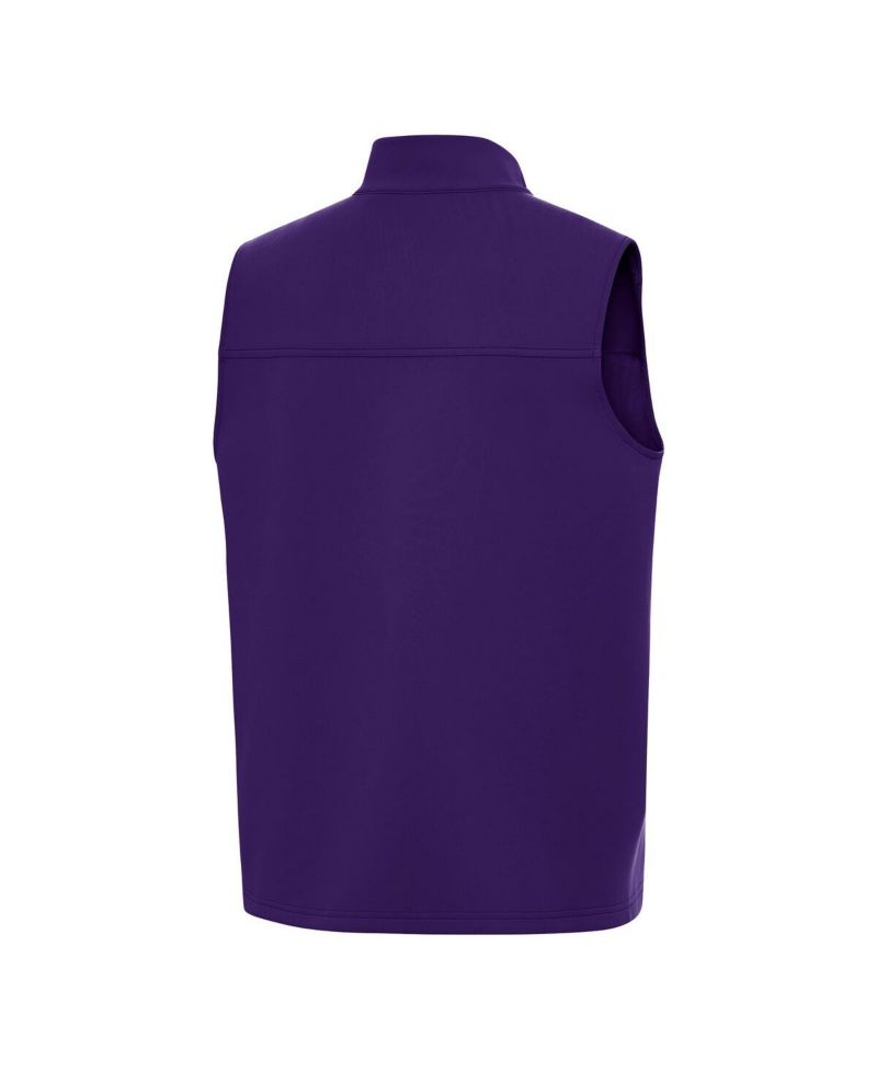 Men's Purple Clemson Standing Tiger Golf Demand Full-Zip Vest