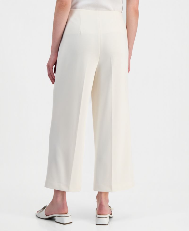 Petite High-Rise Wide-Leg Crop Pants
