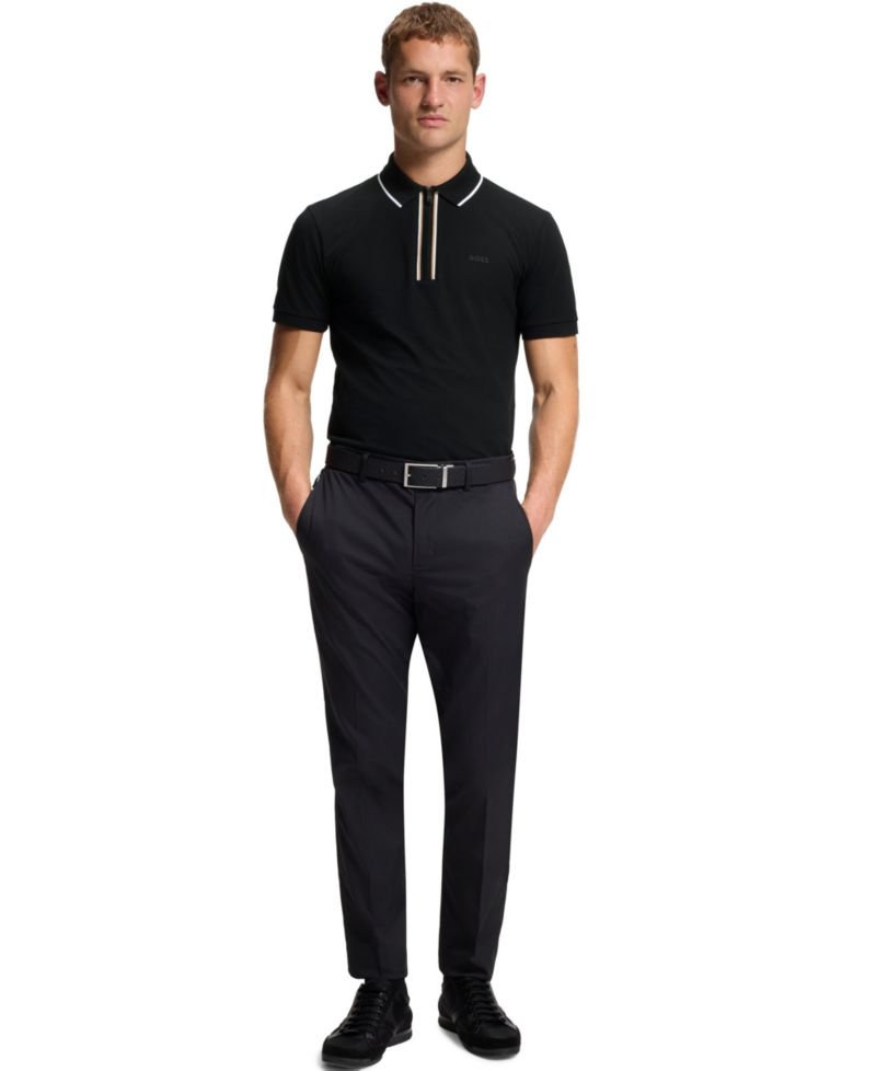Мужская влагоотталкивающая рубашка поло из эластичного хлопка Slim-Fit