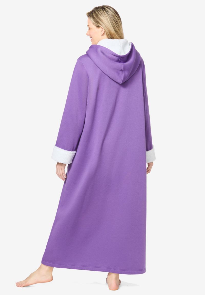 Women's Dreams and Co. Sherpa-Lined Long Hooded Robe