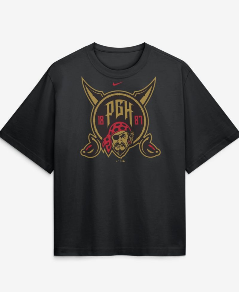 Women's Black Pittsburgh Pirates Premium Essentials Relaxed Boxy T-Shirt