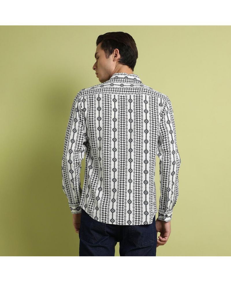 Men's Black & Grey Geometric Aztec