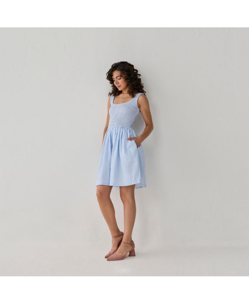 Women's Smocked Tencel Short Dress