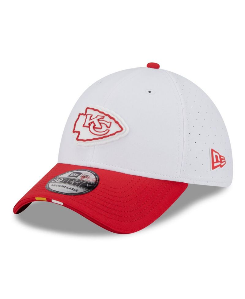 Men's White/Red Kansas City Chiefs 2025 NFL Training Camp 39THIRTY Flex Hat