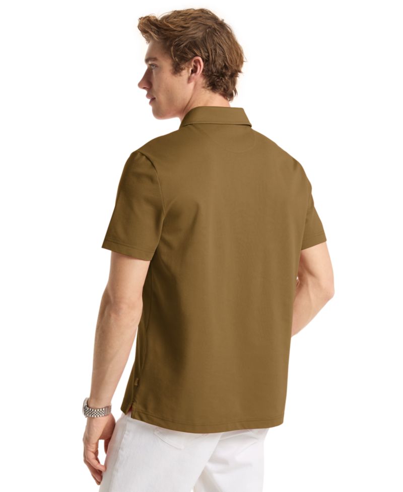 Men's Sleek Regular-Fit Quarter-Zip Polo Shirt