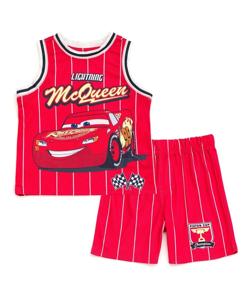 Mickey Mouse Kids & Baby Lightning McQueen Boys Athletic 2-Piece Tank Top and Shorts Set