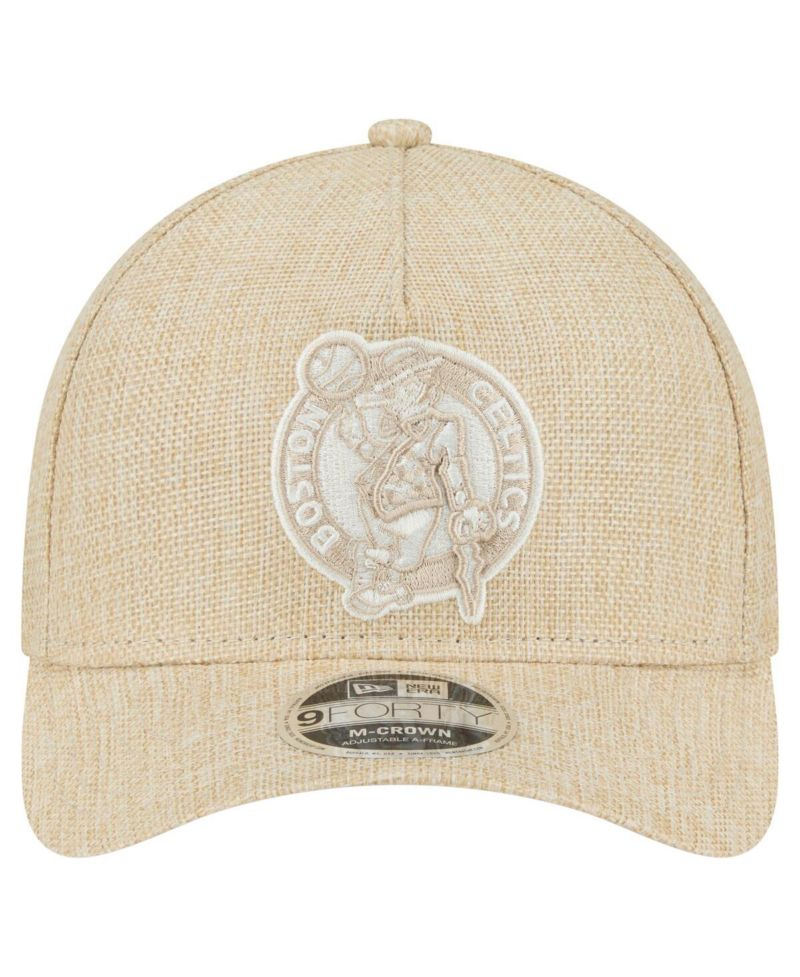 Men's Tan Boston Celtics Injection Woven A-Frame 9FORTY Adjustable Hat