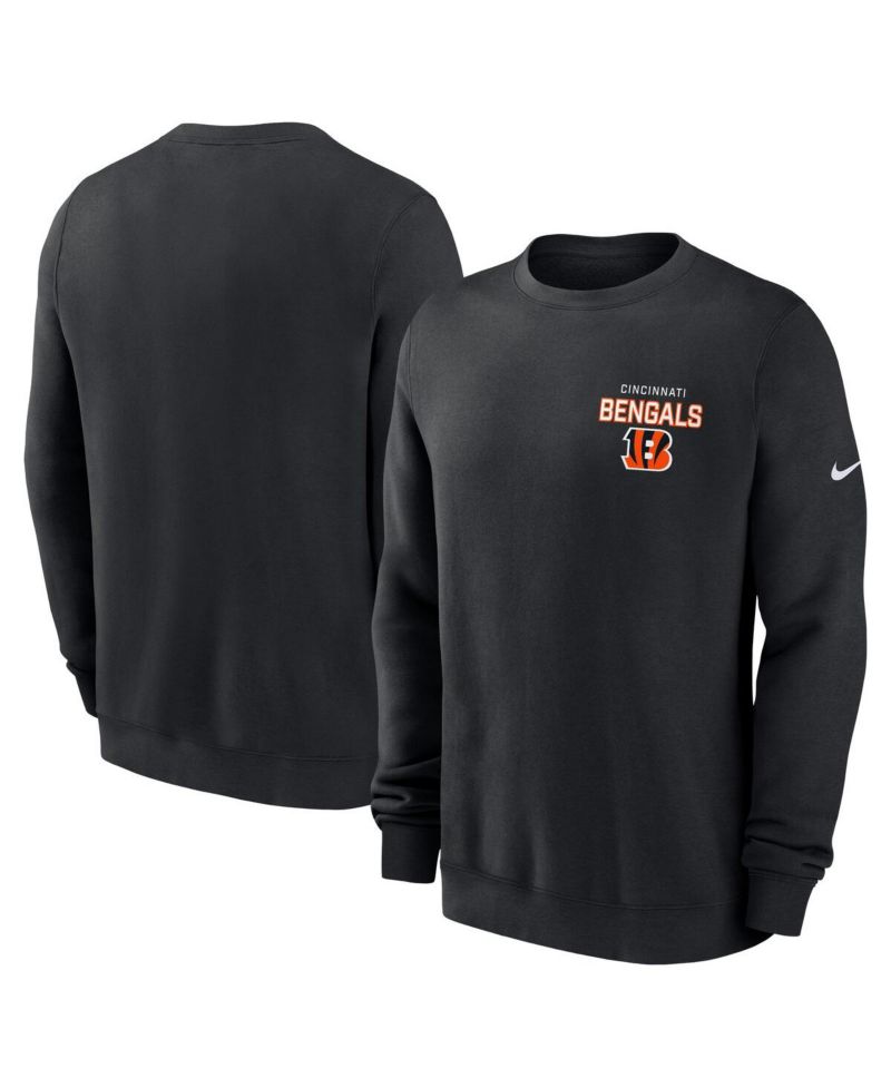 Men's Black Cincinnati Bengals Primetime Club Fleece Pullover Sweatshirt
