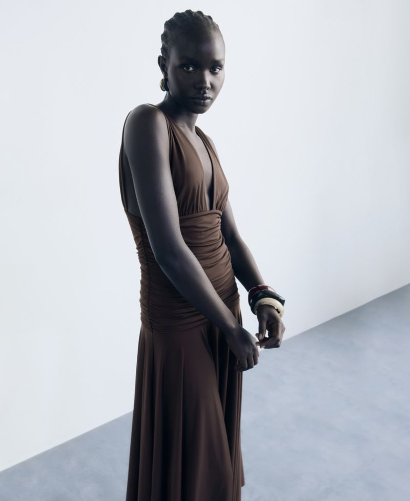 Women's Combined Design Long Dress