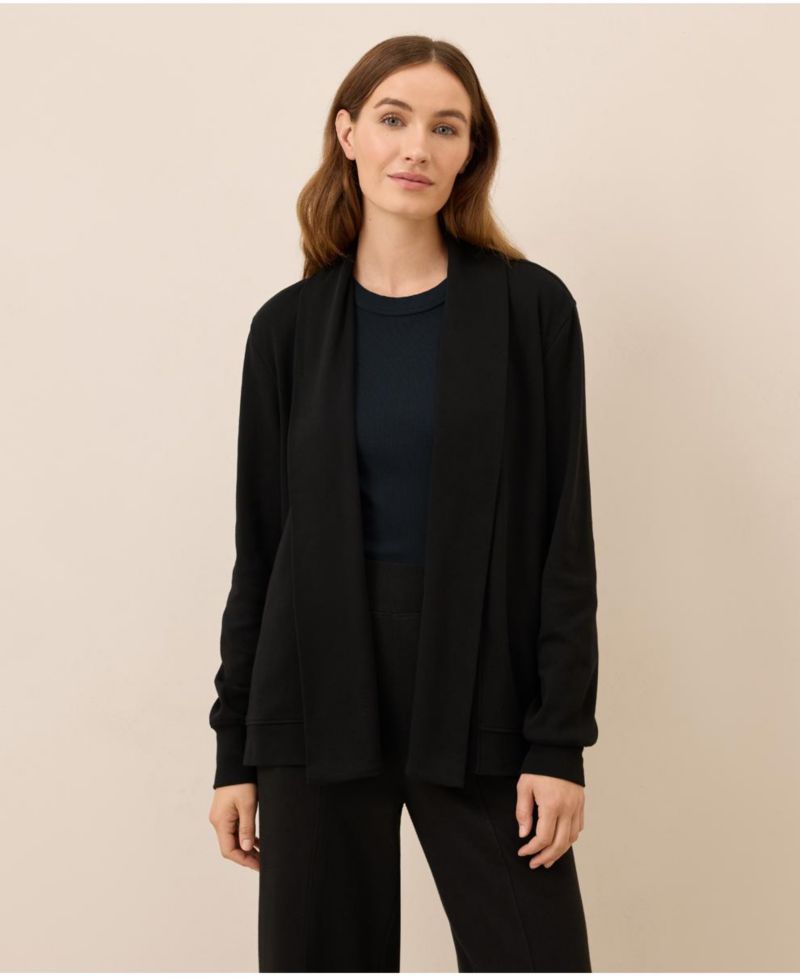 Women's Organic Cotton Airplane Short Drape Cardigan