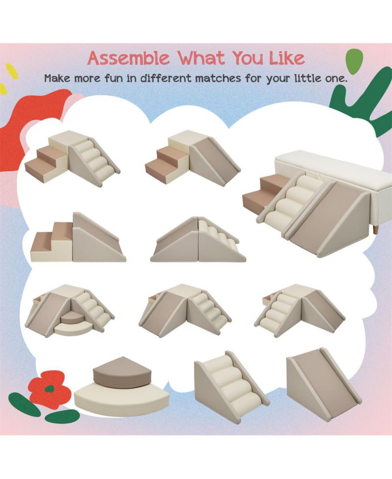 Soft Foam Climb and Crawl Corner Climber Play Set 9-Piece Activity Toy, Ages 12 Months-3 Years