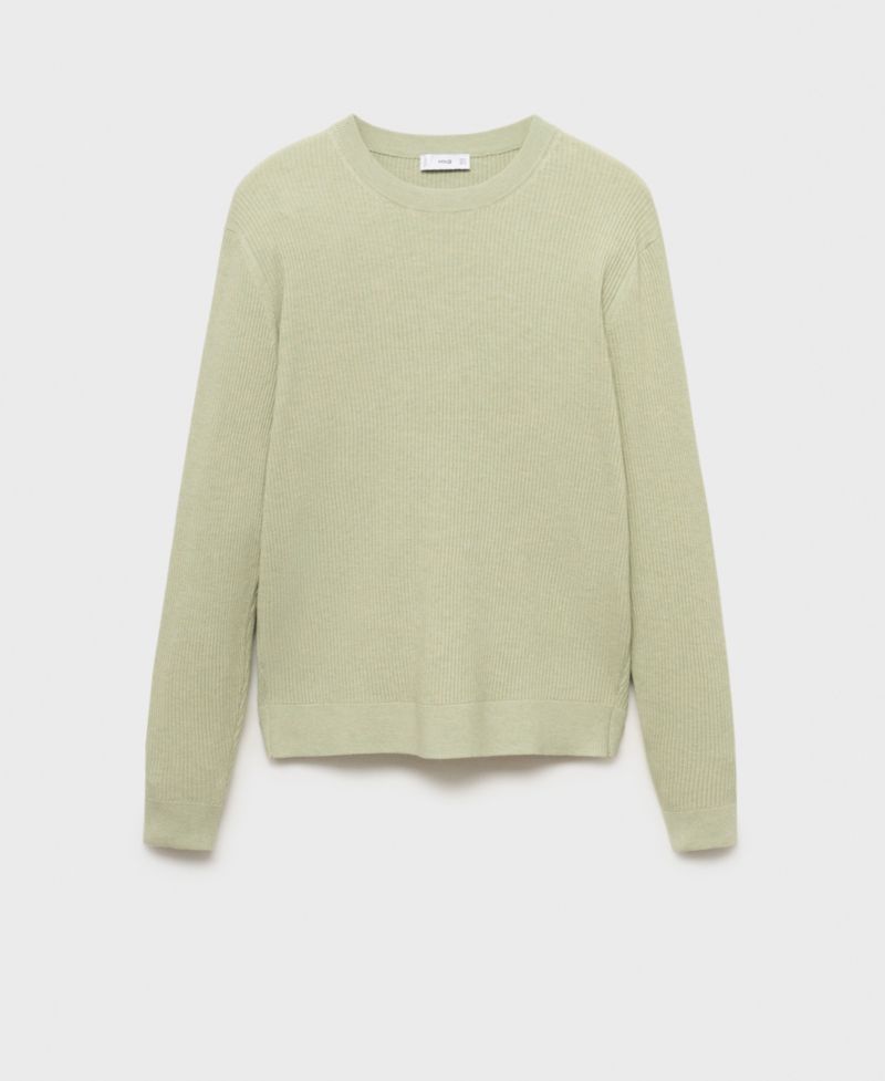 Men's Fine Rib-Knit Cotton Sweater