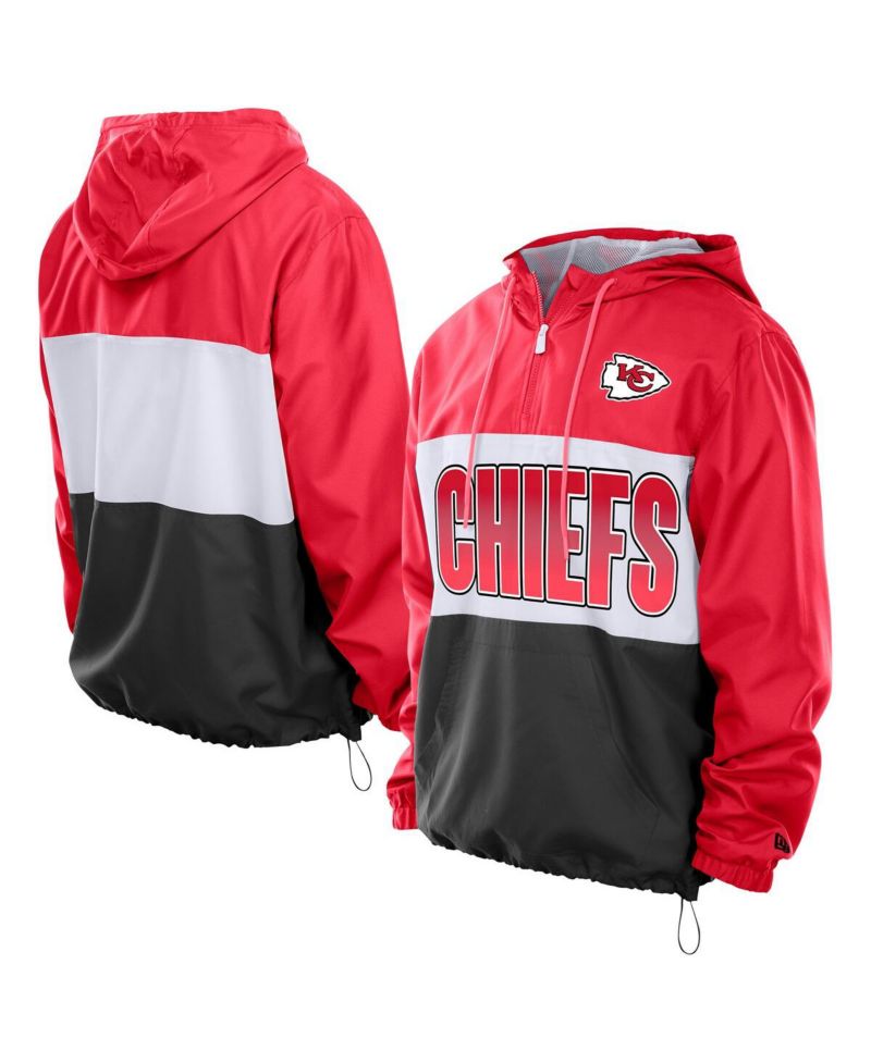 Men's Red Kansas City Chiefs Ripstop Quarter-Zip Hooded Windbreaker