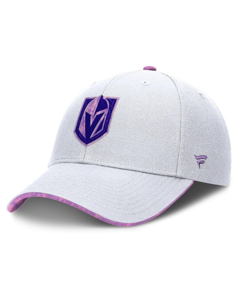 Men's White Vegas Golden Knights Authentic Pro Hockey Fights Cancer Adjustable Hat