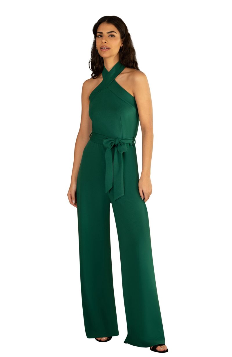Women's Cross Over Halter Neck Jumpsuit