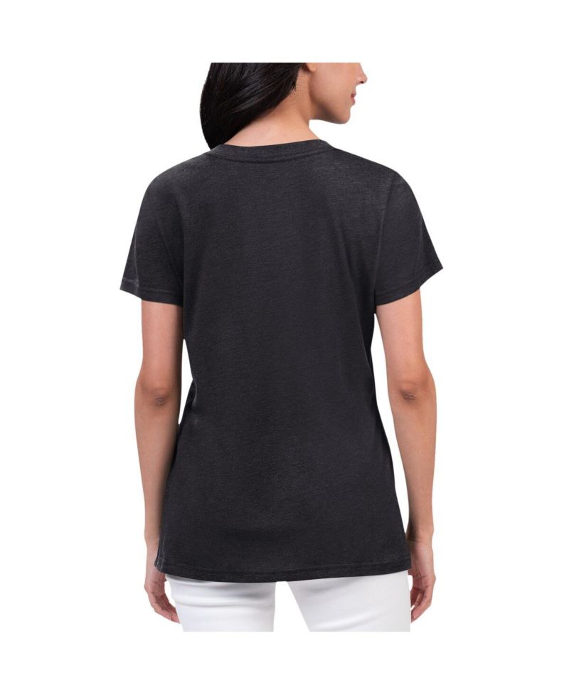 Women's Black Distressed Martin Truex Jr Key Move V-Neck T-shirt