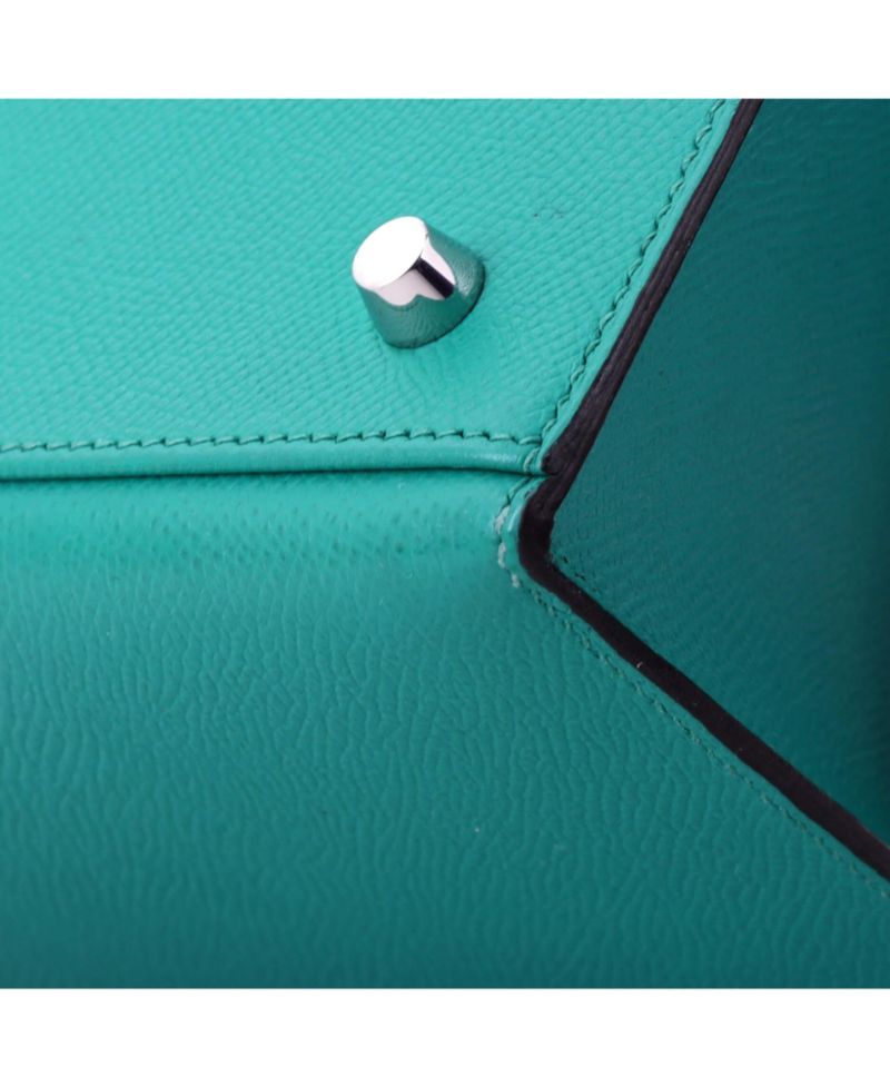 Kelly 28 Handbag Blue Epsom with Palladium Hardware