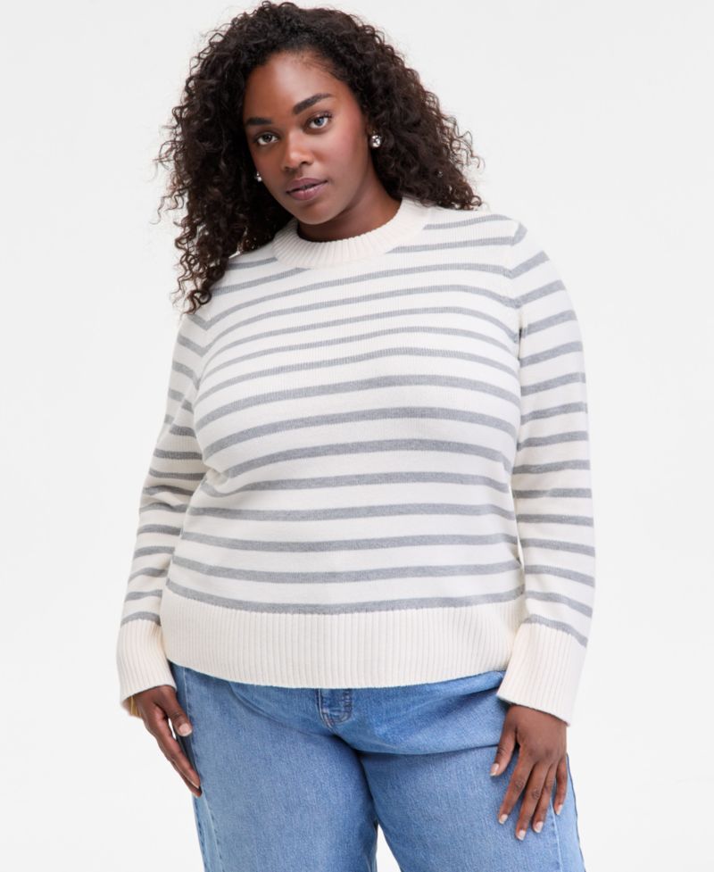 Trendy Plus Size High-Neck Sweater