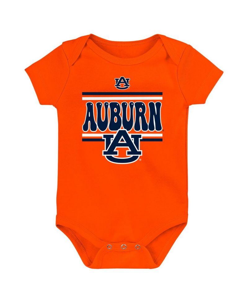 Newborn Navy Auburn Tigers Sunday Comics Bodysuit 3-pack