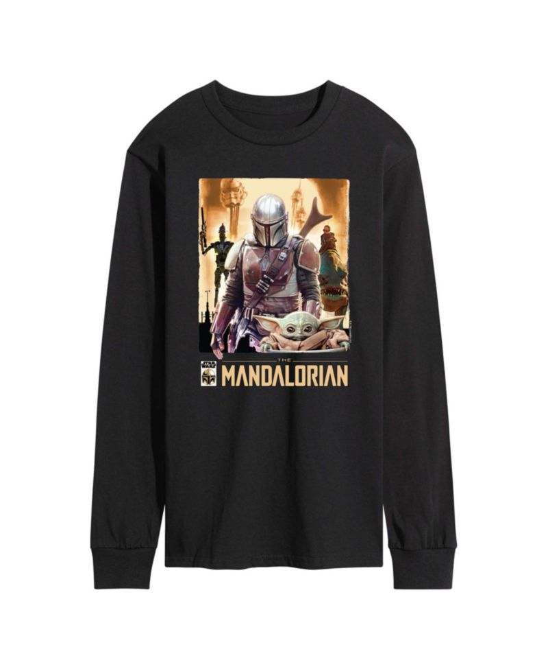 Men's The Mandalorian Collage Long-Sleeve Graphic T-Shirt