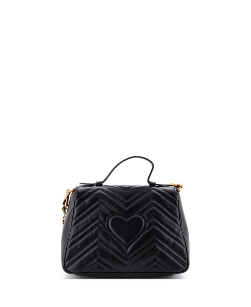Small GG Marmont Top Handle Flap Bag Matelasse Leather