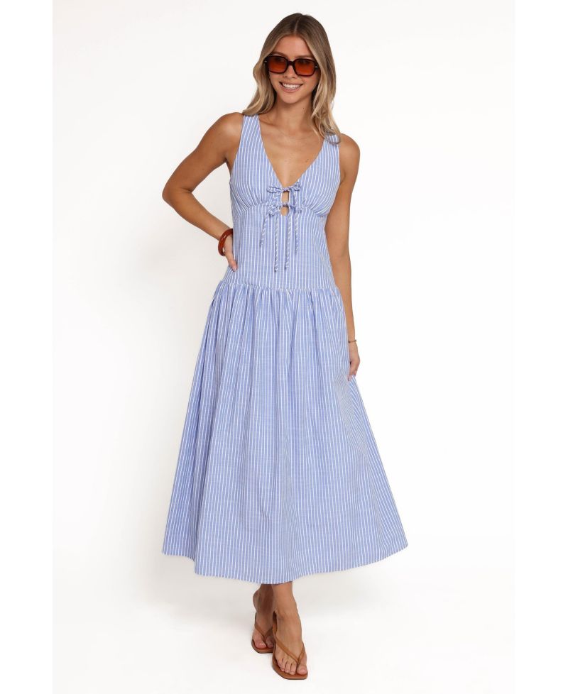 Women's Vanessa V-Neck Striped Maxi Dress