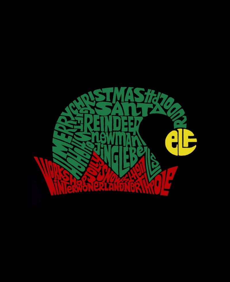 Men's Christmas Elf Hat Word Art Crewneck Sweatshirt