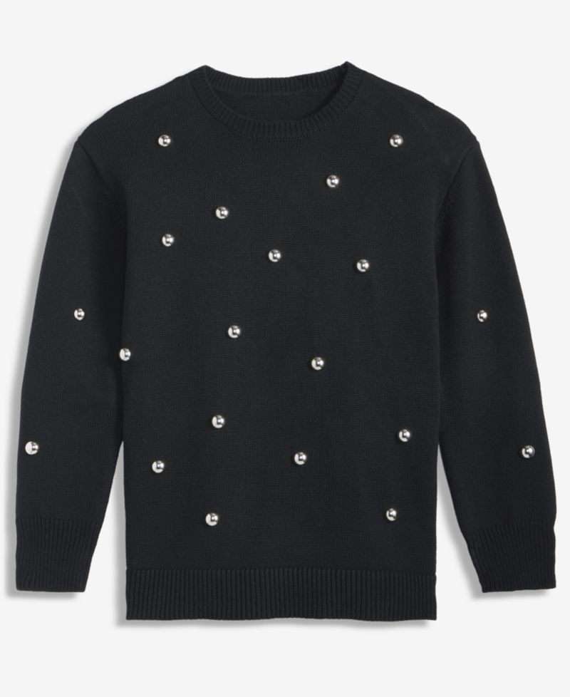 Women's Long-Sleeve Grommet Sweater