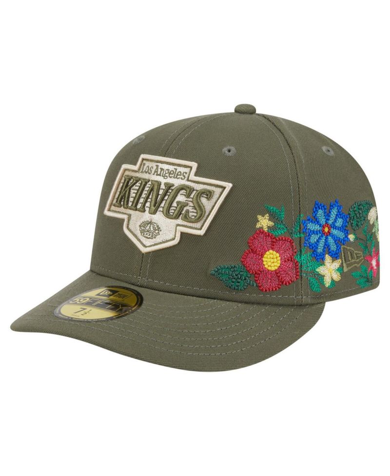 Men's Olive Los Angeles Kings Tonal Florals 59FIFTY Fitted Hat