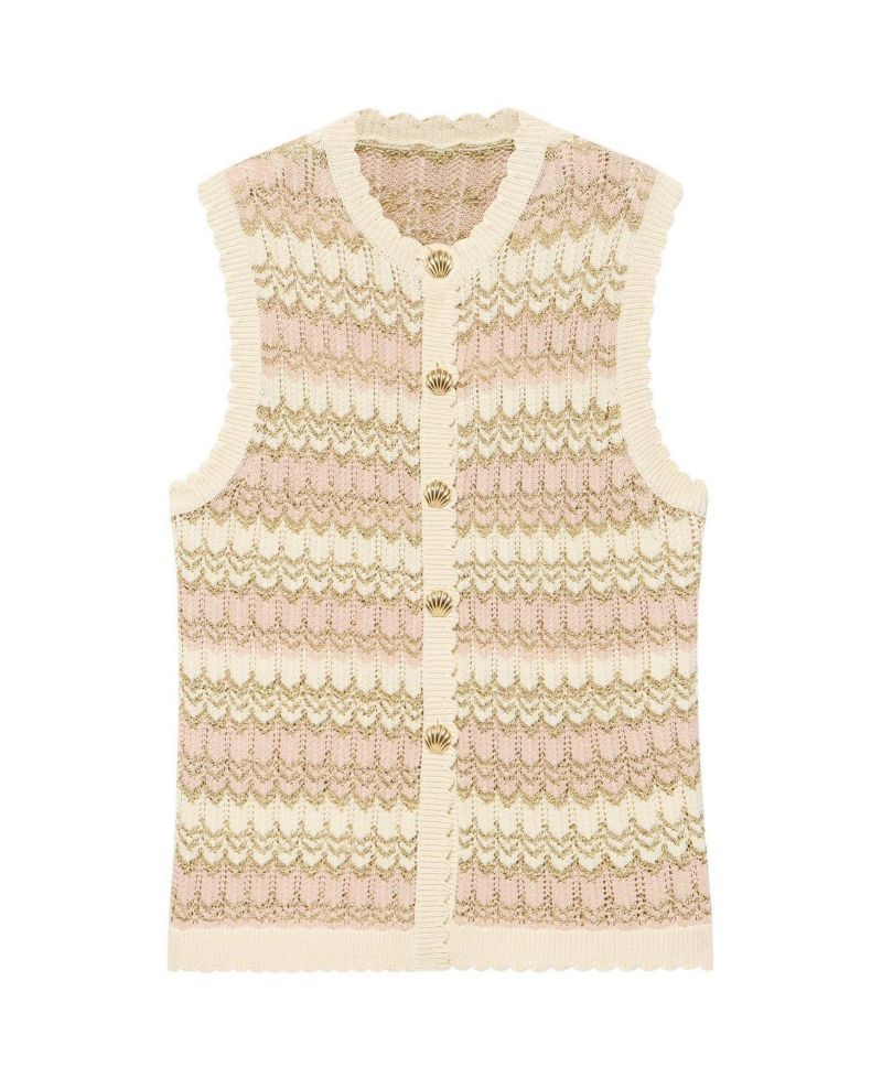 Women's Striped Knit Waistcoat