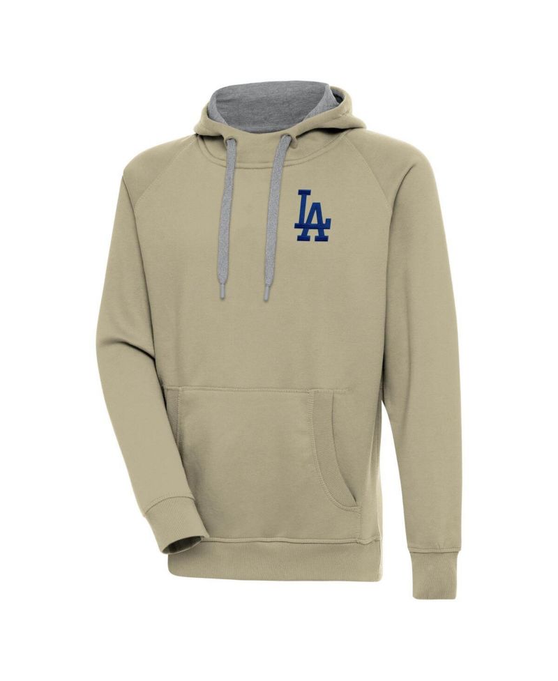 Men's Khaki Los Angeles Dodgers Victory Pullover Hoodie
