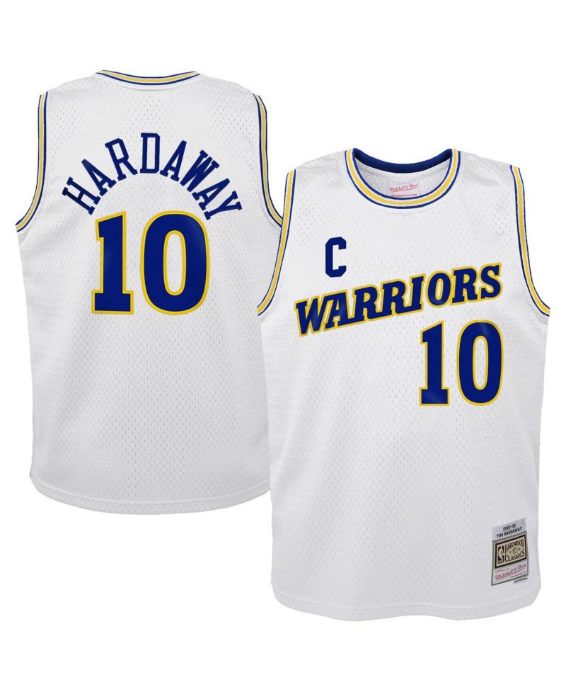 Big Boys and Girls White Tim Hardaway Golden State Warriors 1990-91 Hardwood Classics Swingman Throwback Home Jersey