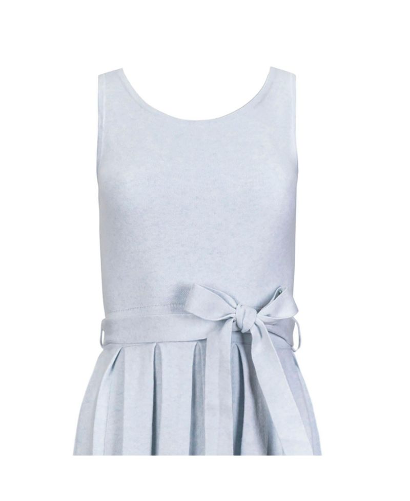 Women's Hope and Henry Organic Sleeveless Pleated Sweater Knit Midi Dress